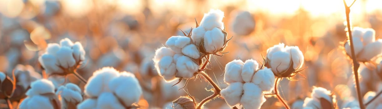 Cotton buds in the field. Farmland Generative AI.