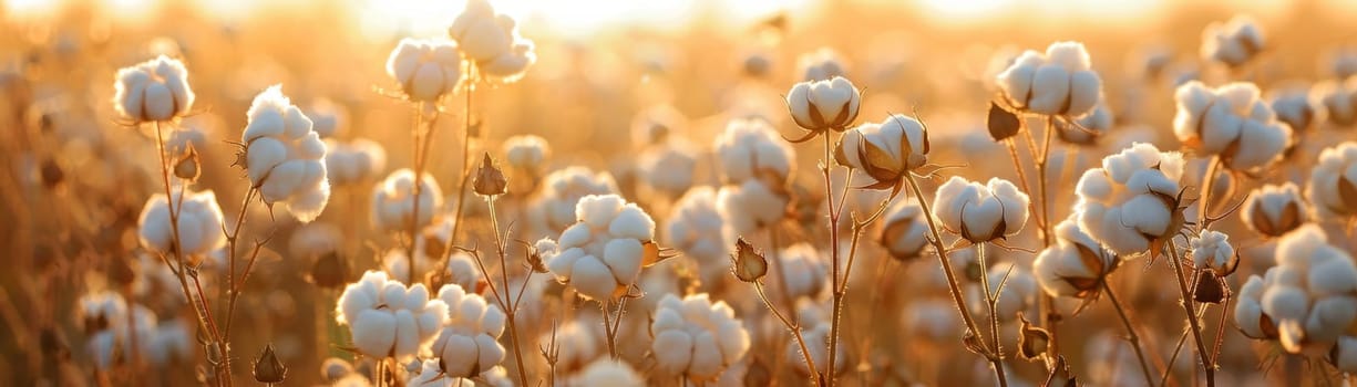 Cotton buds in the field. Farmland Generative AI.