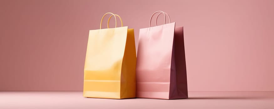 Shopping bag on backdrop with studio lighting, shopping advertisement and product placement