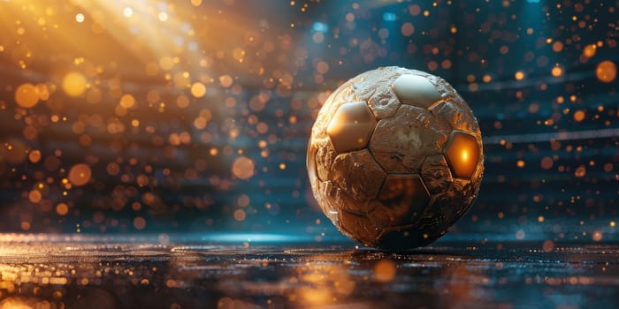 Football on world tournament for banner. champion tournament banner. Generative AI.