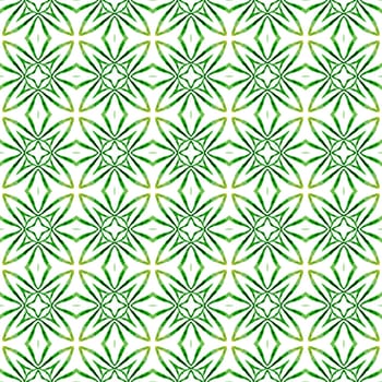 Textile ready fantastic print, swimwear fabric, wallpaper, wrapping. Green awesome boho chic summer design. Hand drawn green mosaic seamless border. Mosaic seamless pattern.