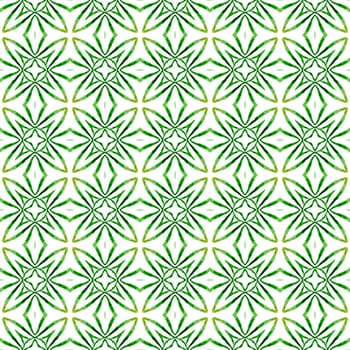 Textile ready fantastic print, swimwear fabric, wallpaper, wrapping. Green awesome boho chic summer design. Hand drawn green mosaic seamless border. Mosaic seamless pattern.