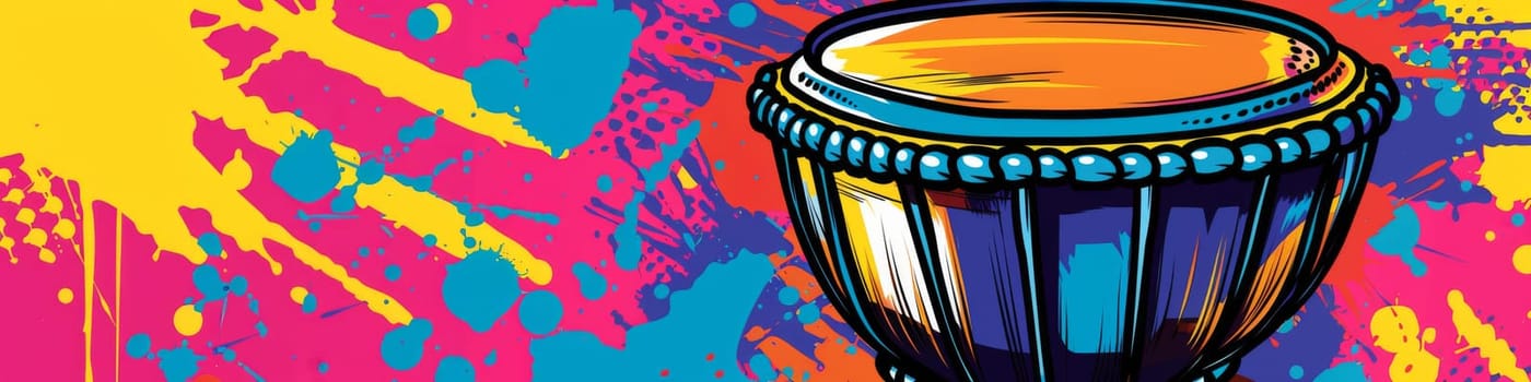 Djembe drum with colorful background