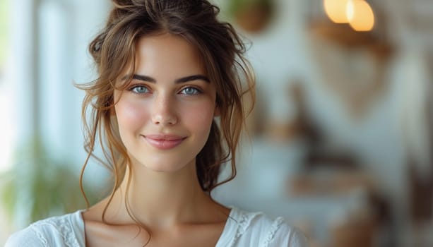 Close-up woman portrait, a beautiful girl. High quality photo