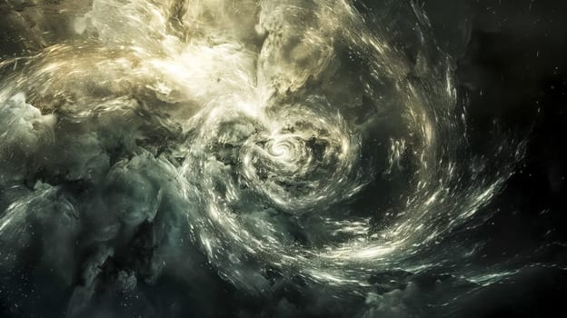 Dynamic and ethereal cosmic swirl with abstract patterns and motion in a galaxy-themed artistic background. Representing the concept of cosmic energy and fantasy universe