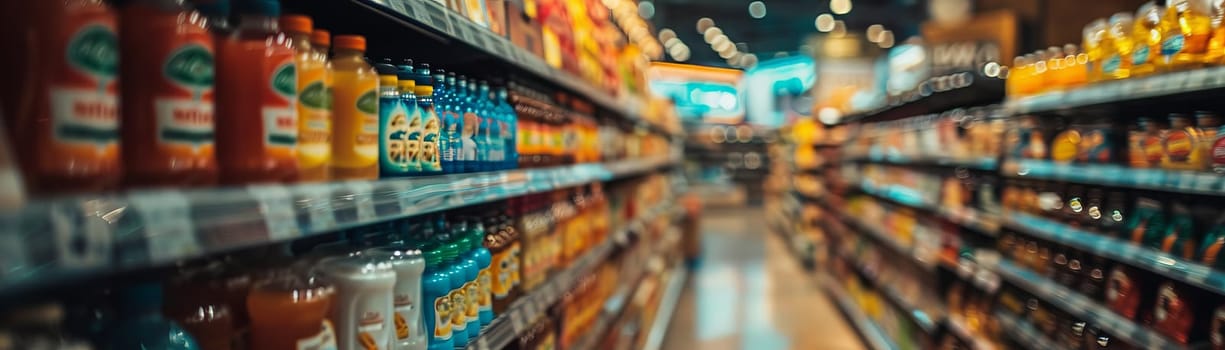 A grocery store aisle with a variety of fruits and vegetables.