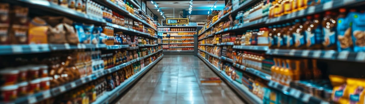 A grocery store aisle with a variety of fruits and vegetables.