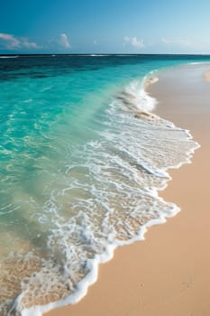 Tropical beach with clear blue water on the islands.