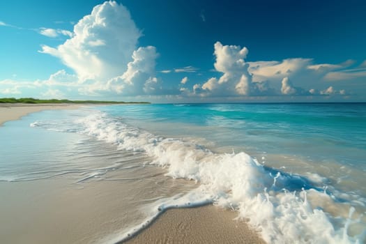 Tropical beach with clear blue water on the islands.