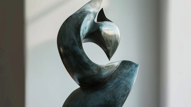 An abstract statue created by a modern sculptor AI