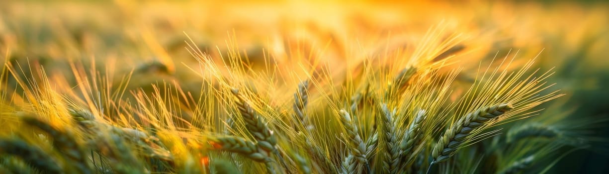 Barley field. farmland. Generative AI.