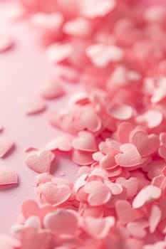 Lots of Hearts on a pink background. valentine's day.