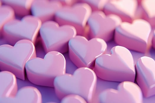 Lots of pink hearts on a pink background. valentine's day.