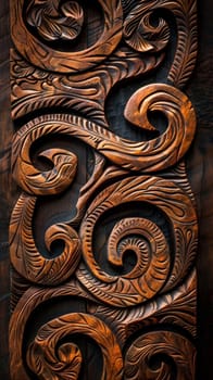 A close up of a decorative piece made out of wood