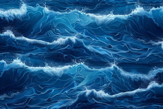 Sea wave pattern. Wallpaper Background. Generative AI.