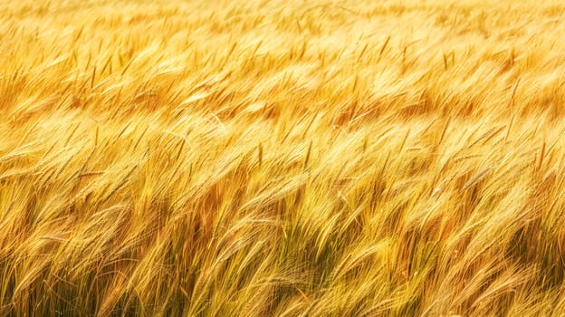 Warm sunlight illuminating a rich field of mature wheat, creating a golden texture