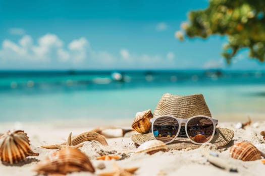 Photo of summer vacation background banner, Tropical beach in summer holiday concept.