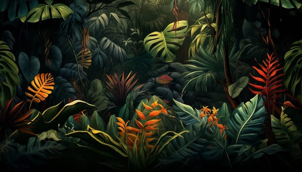 Jungle leaves background. High quality photo