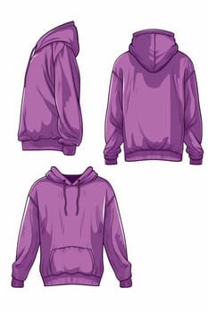 a purple sweatshirt on a white background. illustration.