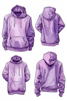 a purple sweatshirt on a white background. illustration.