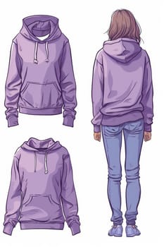 a purple sweatshirt on a white background. illustration.