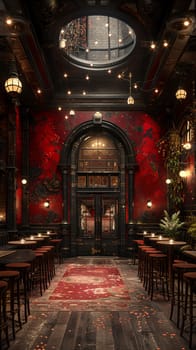 1920s speakeasy with a jazz stage and flapper-inspired decor3D render.