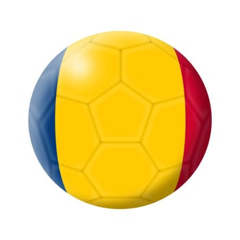A Chad soccer ball football illustration isolated on white with clipping path