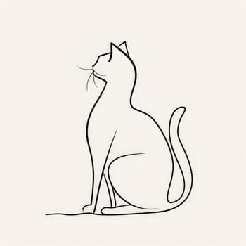 cat line art created with AI generative Technology.