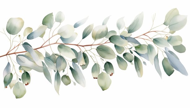 Watercolor Eucalyptus. High quality photo