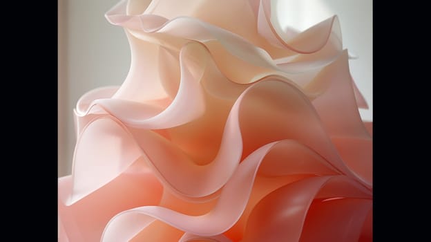 A close up of a sculpture made out of pink and white