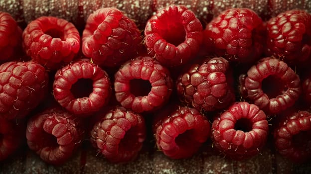 A close up of a bunch of raspberries on top of each other