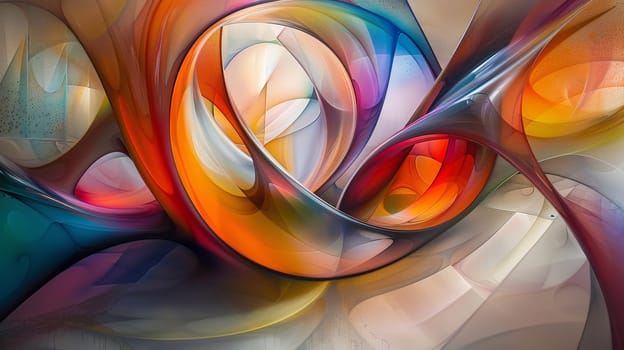 A digital painting of a colorful abstract design with swirls