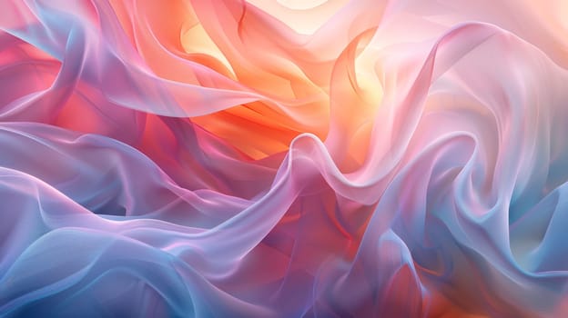 A close up of a colorful abstract painting with wavy lines
