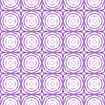 Ethnic hand painted pattern. Purple good-looking boho chic summer design. Textile ready energetic print, swimwear fabric, wallpaper, wrapping. Watercolor summer ethnic border pattern.