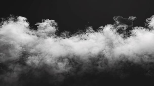 A black and white photo of a cloud with smoke coming out