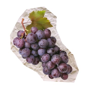 Photo of grape fruit on crumpled paper with faded effect ai generated image