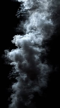 A large cloud of smoke is seen in the sky