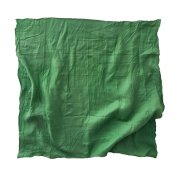 Green square piece of crumpled fabric ai generated image