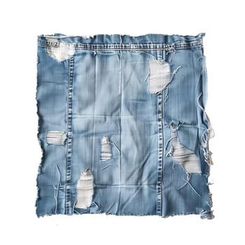 Ragged jeans square cloth piece ai generated