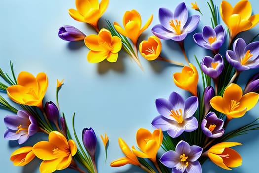 beautiful abstract background with bright flowers. AI generated image.