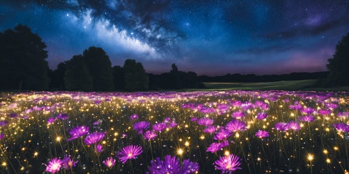 Stardust Meadow. At twilight, a meadow blooms with luminescent flowers. Each petal holds stardust, and as night falls, they release their magic. The otherworldly glow and the promise of wishes granted.