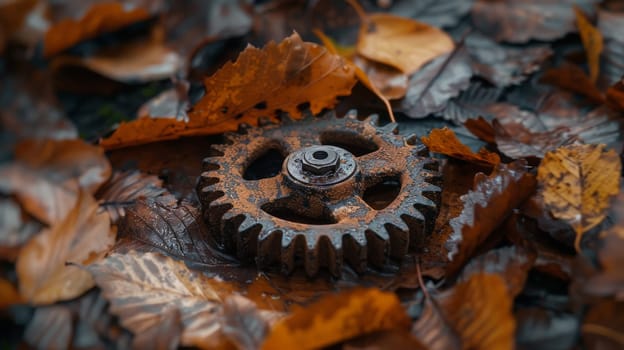 small rust gear wheel on the ground, Rusty Gears.