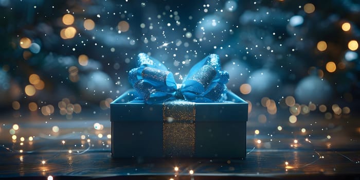 sparkling Christmas presents on a black background. High quality photo