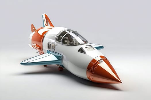 3D Render High Detail of a Rocket Spaceship, isolated on background
