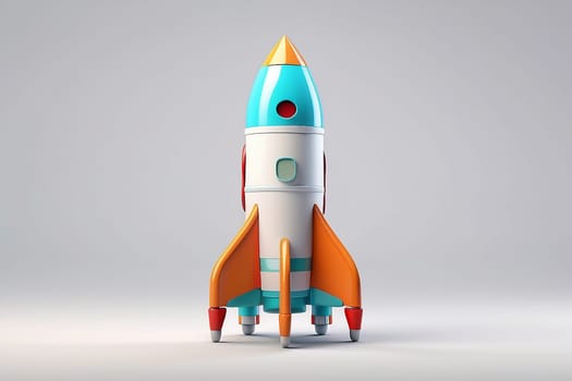 3D Render High Detail of a Rocket Spaceship, isolated on background
