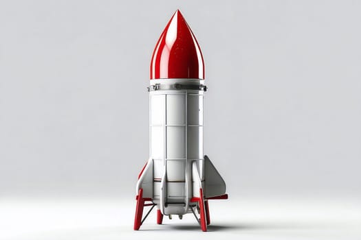 3D Render High Detail of a Rocket Spaceship, isolated on background
