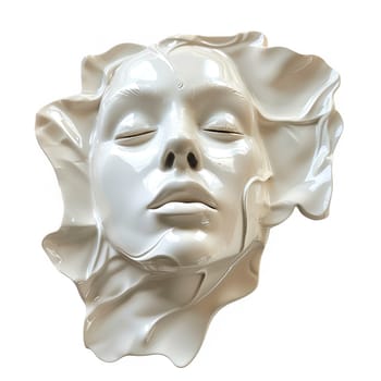 Woman portrait ceramic statue cut out element ai generated