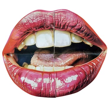 Open mouth with folded paper effect ai generated element