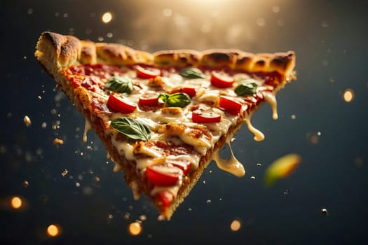 beautiful delicious pizza close-up. generate ai quality