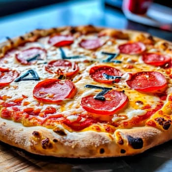 beautiful delicious pizza close-up. generate ai quality